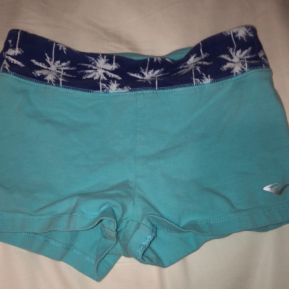 blue and purple shorts